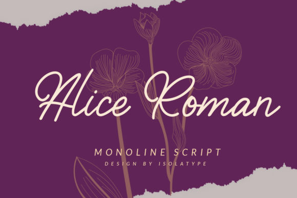 Alice Roman Script Font for Creative Crafters