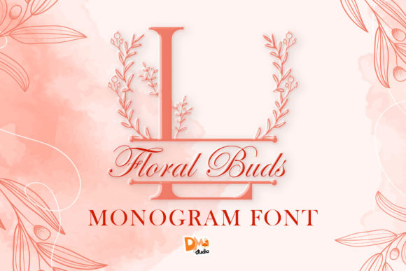 Floral Buds Monogram: A Romantic Display Font for Digital Brand Moments
