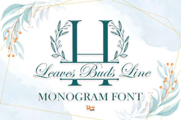 Leaves Buds Line Monogram: A Romantic Decorative Font for Scroll-Stopping Campaigns