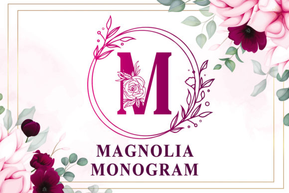 Magnolia Monogram: A Delicate Decorative Font for Handmade Charm
