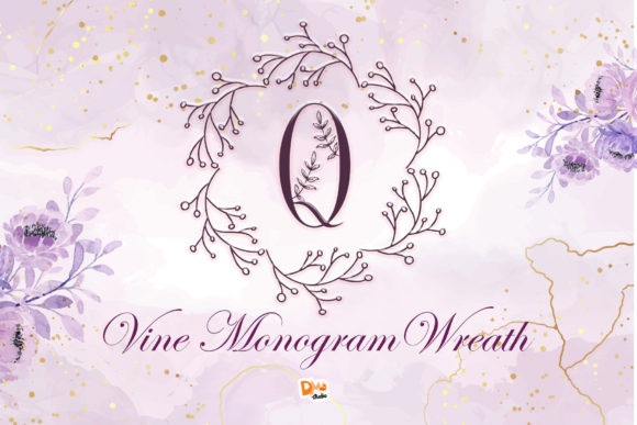 Vine Monogram Wreath: A Delicate Display Font for Brand Warmth